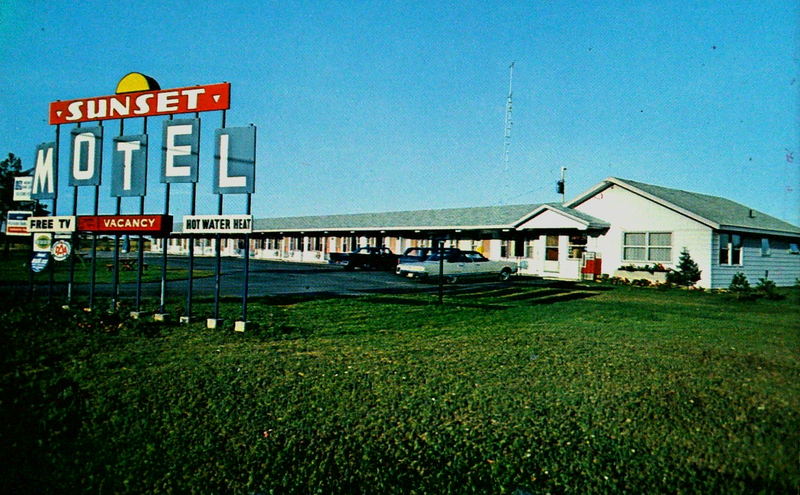 Sunset Motel - Old Postcard (newer photo)
